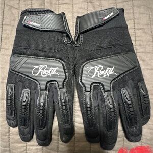 Rocket Black Motorcycle Gloves XS